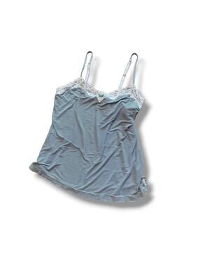 Blue Lace Trim Victorias Secret Striped Tank